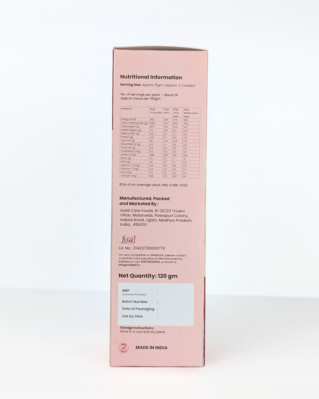 Millet-it Ragi Dark Chocolate Cookies | 120gm