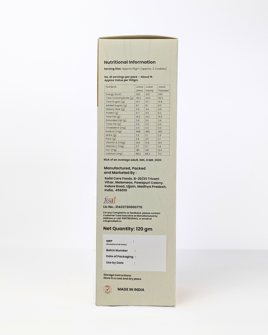 Millet-it Jowar Kalonji Cookies |120gm