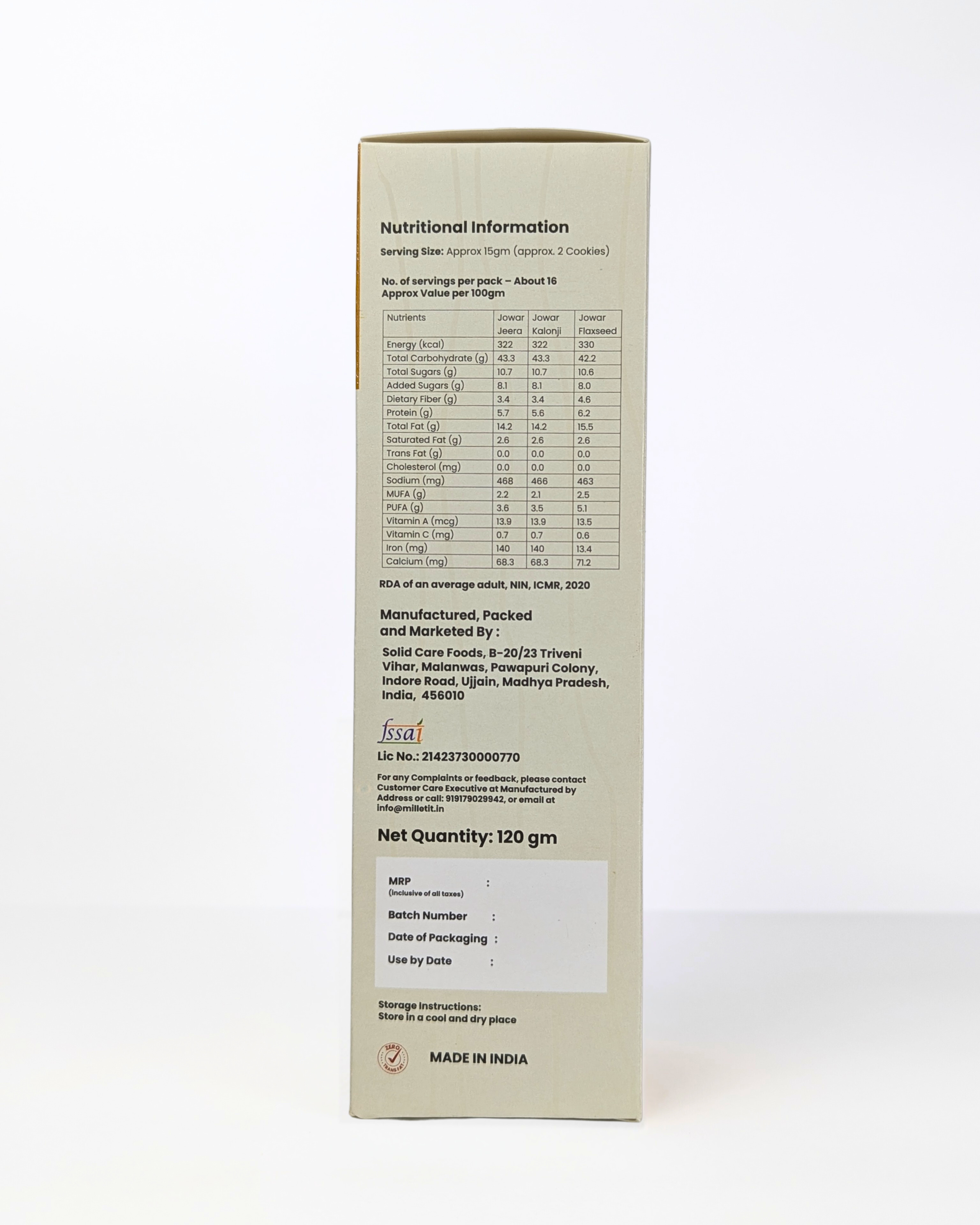 Millet-it Jowar Kalonji Cookies |120gm