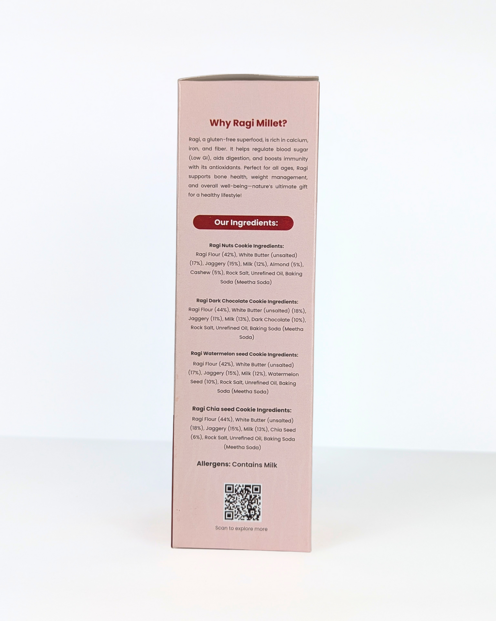 Millet-it pack of 4 Ragi Nuts, Ragi Chocolate, Ragi watermelon seed & Ragi Chia seed Cookies | 480gm