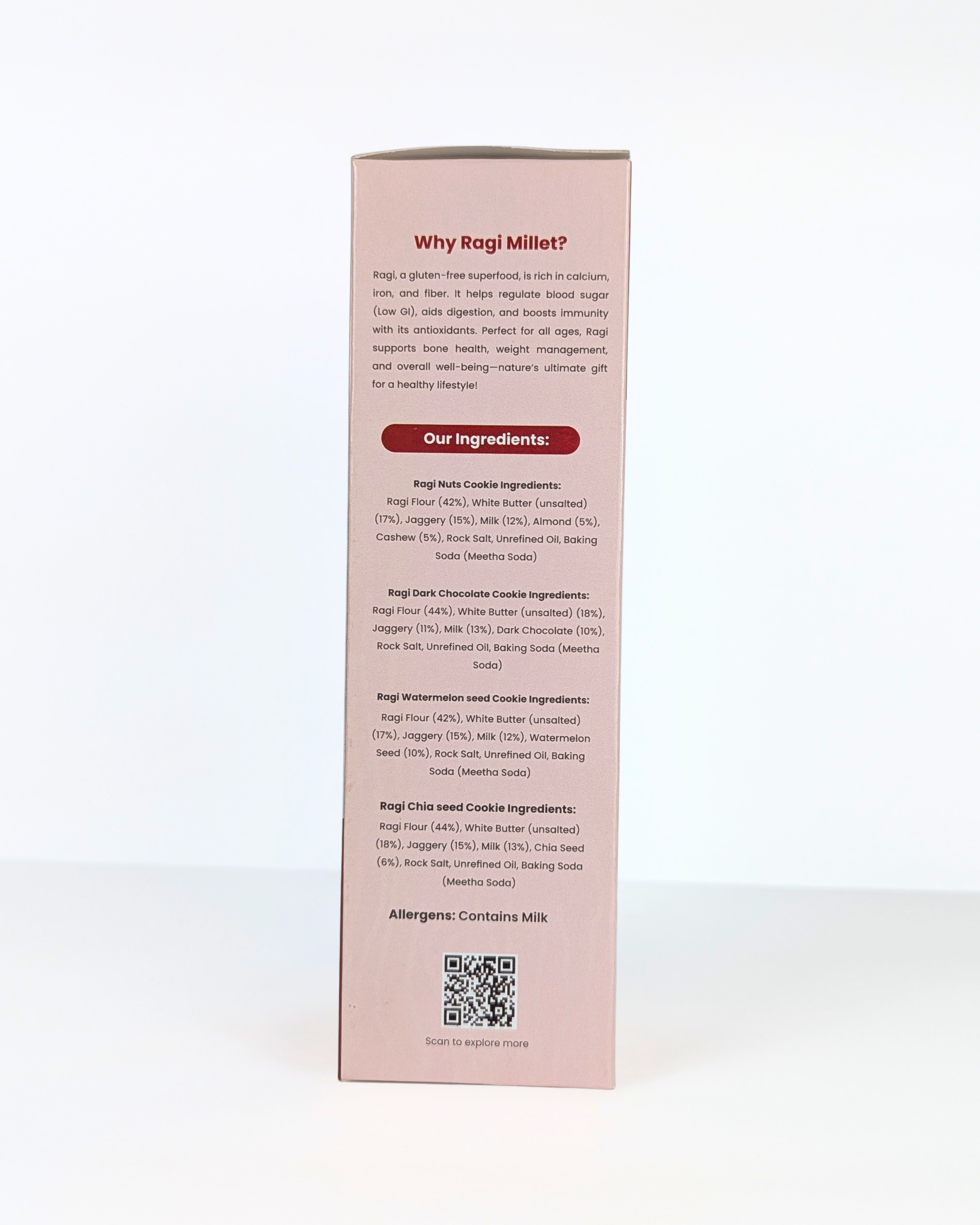 Millet-it pack of 4 Ragi Nuts, Ragi Chocolate, Ragi watermelon seed & Ragi Chia seed Cookies | 480gm